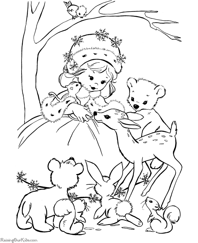 Christmas coloring pages - Printables of Animals!