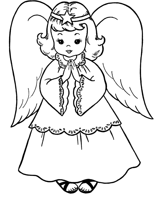Angel In Christmas Eve Coloring Pages - Christmas Coloring Pages 