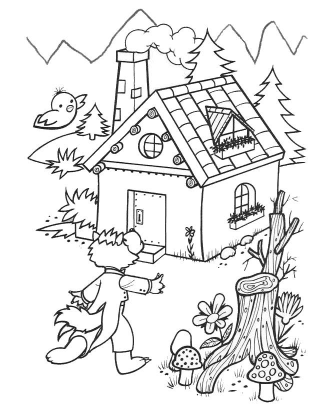 3 little pigs brick house Colouring Pages