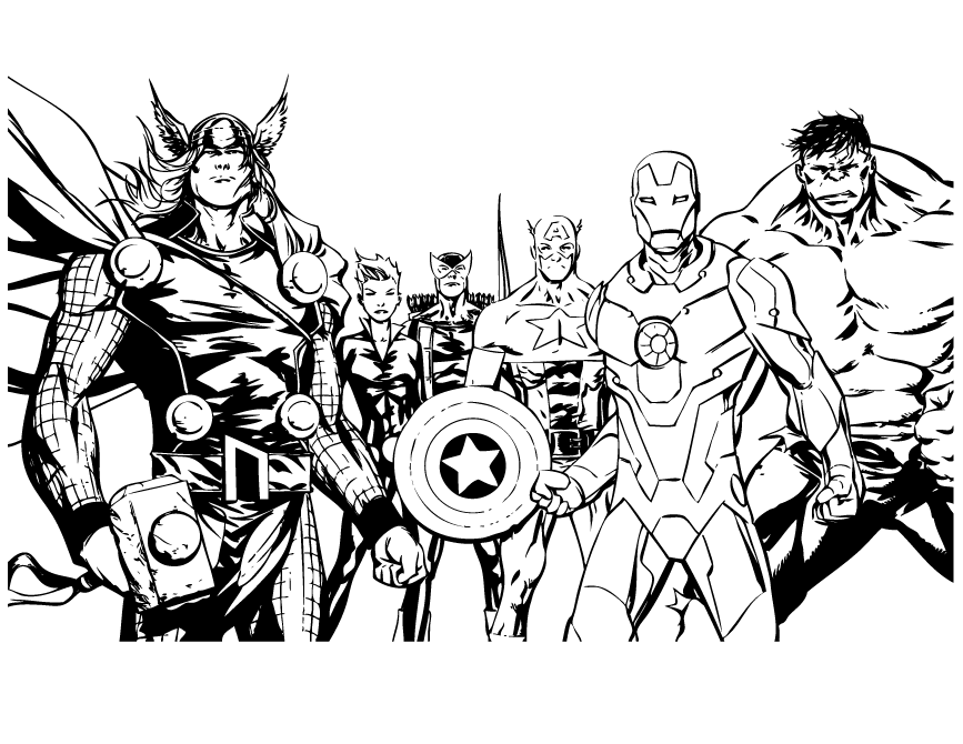 Classic Avengers Comic For Older Kids Coloring Page | HM Coloring 
