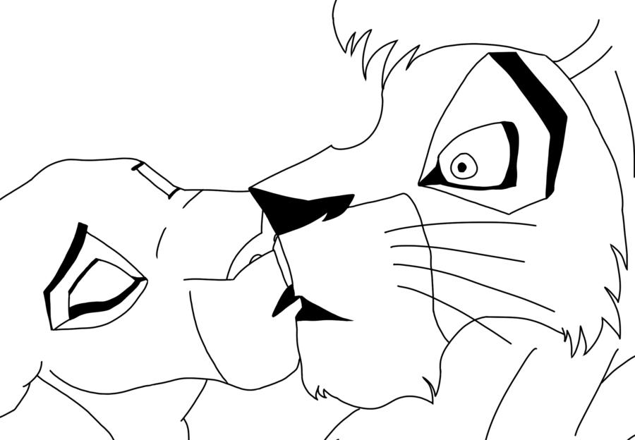 lineart of kiara and kovu by Mukiaso on deviantART