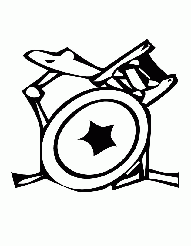 Drum Set Decoration Star Coloring Pages : KidsyColoring | Free 