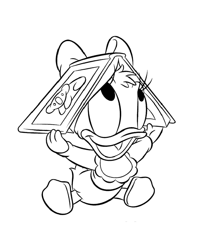 Free Printable Disney Donald Duck Baby Cartoon Kids Coloring Pages