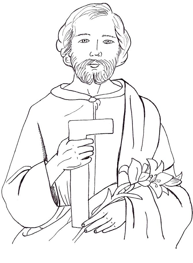 St. Joseph the Worker | Catholic Coloring Pages