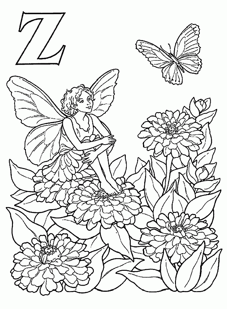 Download Learning Alphabet With Cute Elf Letter Z Coloring Pages 