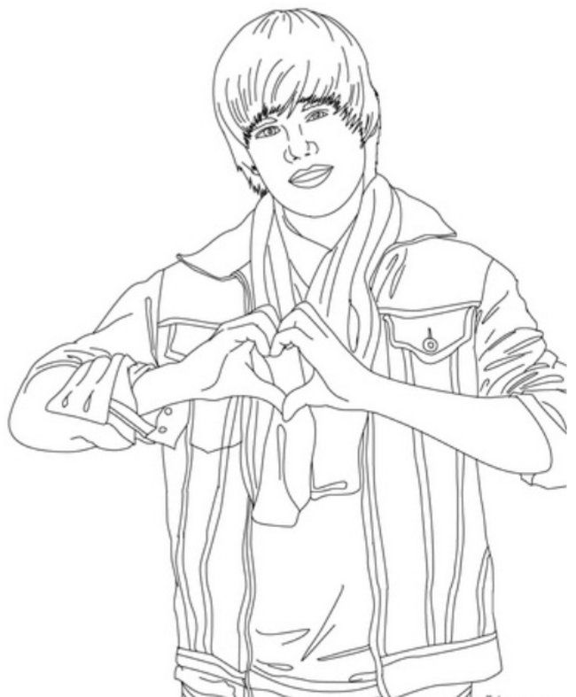 love justin bieber Colouring Pages