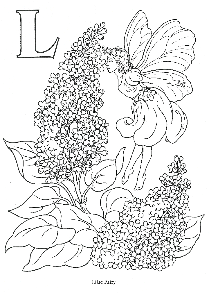 coloring page alphabetic lilac fairy l - kleurplaat alfabetisch 