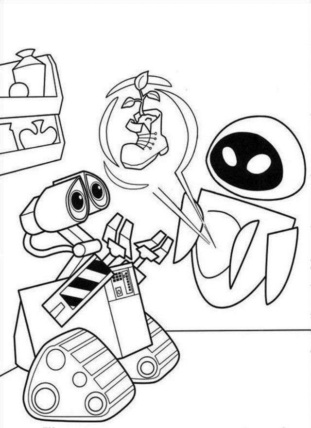 WALL E Boot Tree Trial Coloring Page Coloringplus 259946 Wall-e 