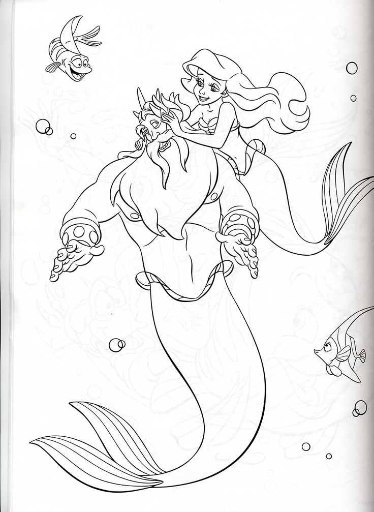 Triton & Ariel | Coloring Pages