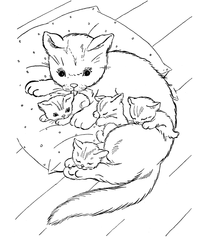 Cute Cats Coloring Pages for kids | Coloring Pages