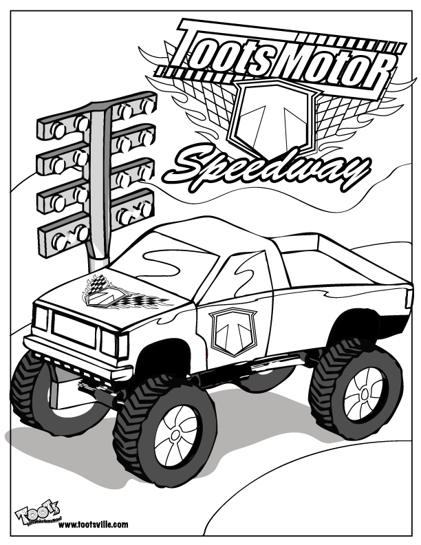 Monster Truck Coloring Pages, letscoloringpages.com, Speedway Free 