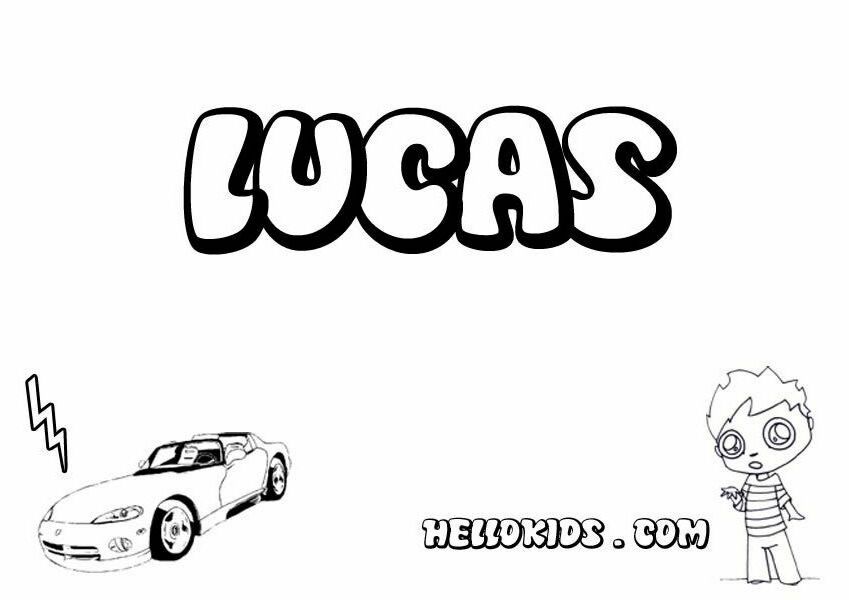 Lucas printable name coloring page