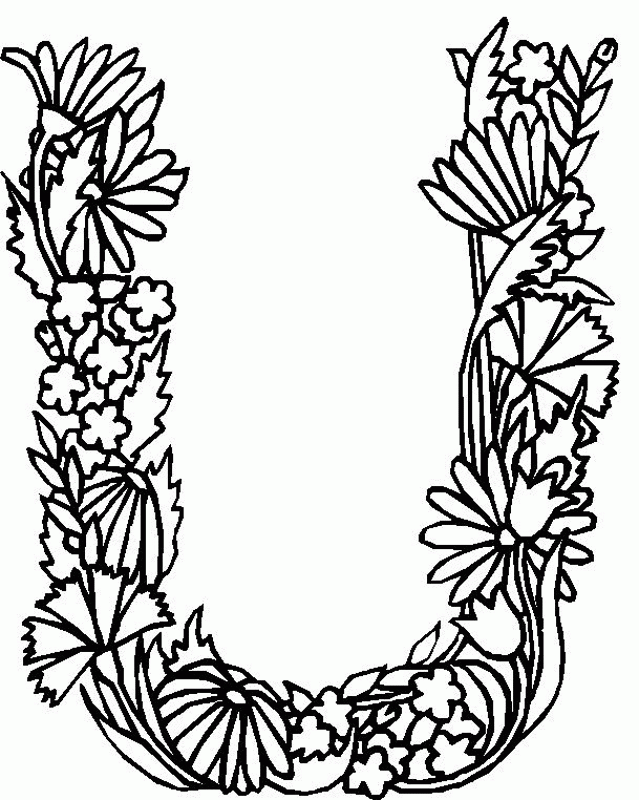 Alphabet Flower U Coloring Pages | Free Printable Coloring Pages 