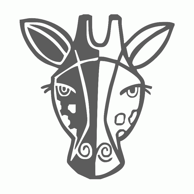 Head of Giraffe face sticker