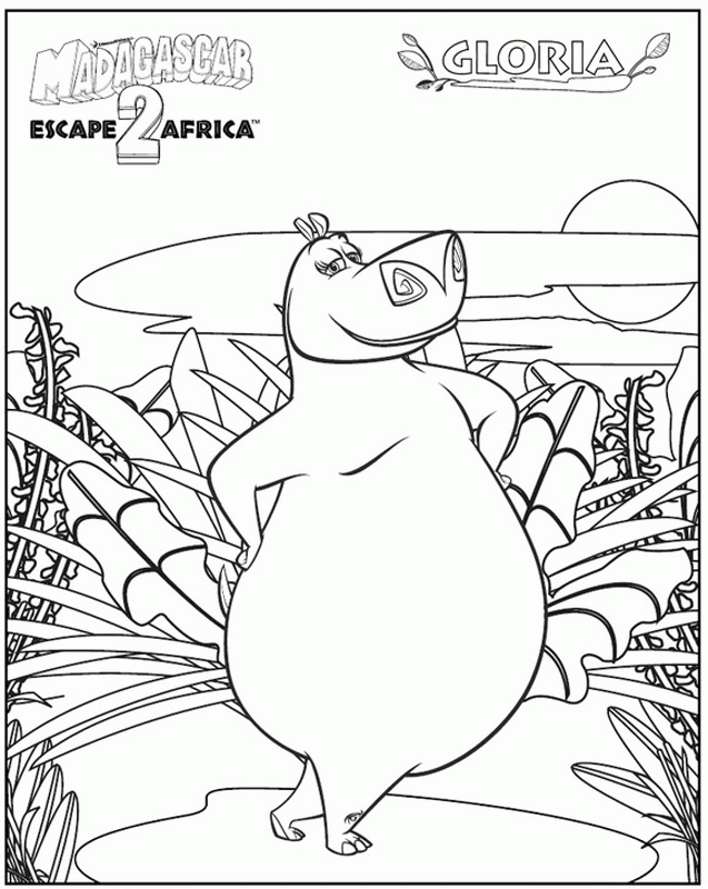 Madagascar 2 Escape 2 Africa Coloring Pages 38 | Free Printable 