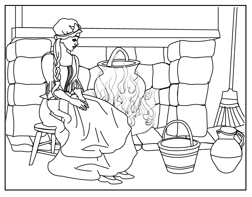 Kids Pages - Cinderella coloring page1