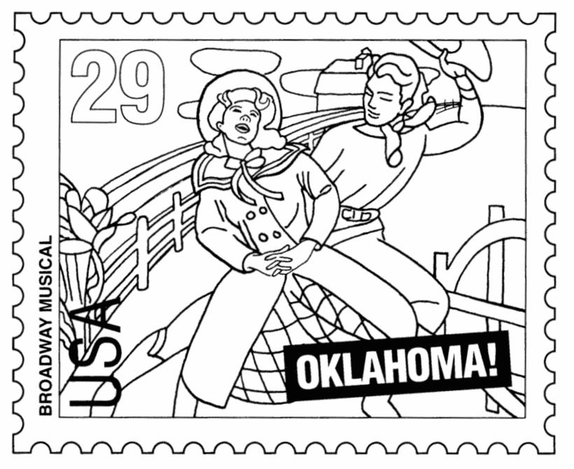 BlueBonkers: USPS Arts Stamp Coloring Pages - Broadway Musical 