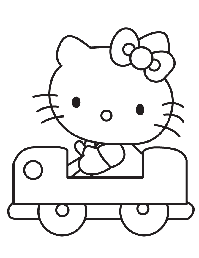 Hello Kitty Happy Birthday Coloring Pages For Kids Images 