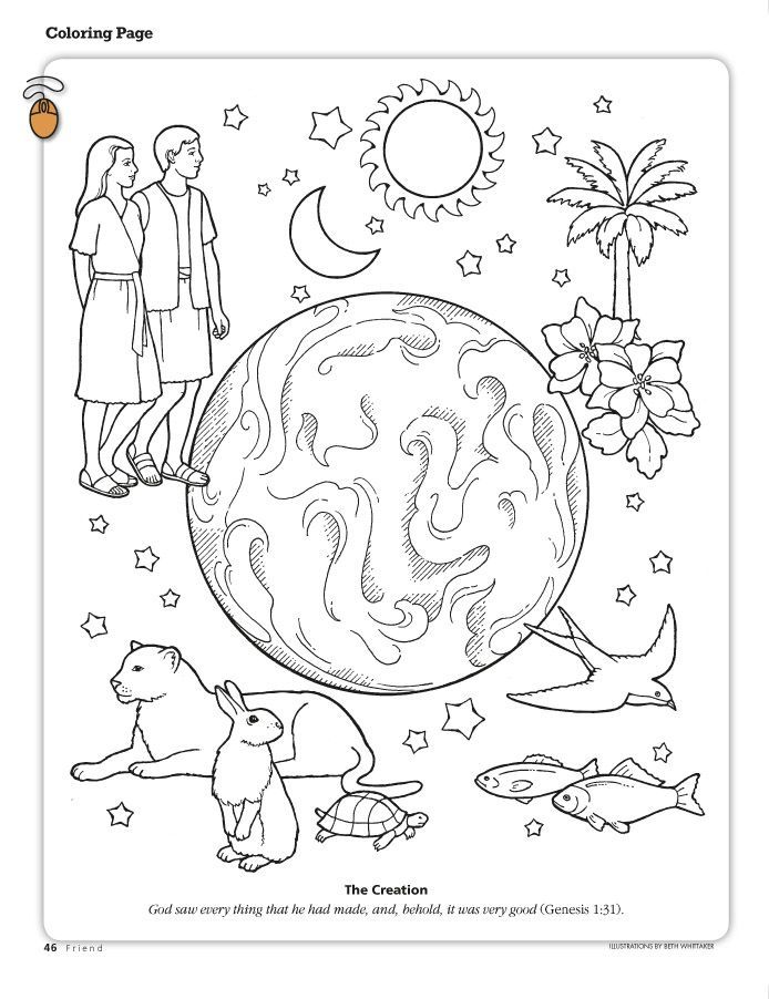 lds.org Creation color page | Sunday School Coloring Pages