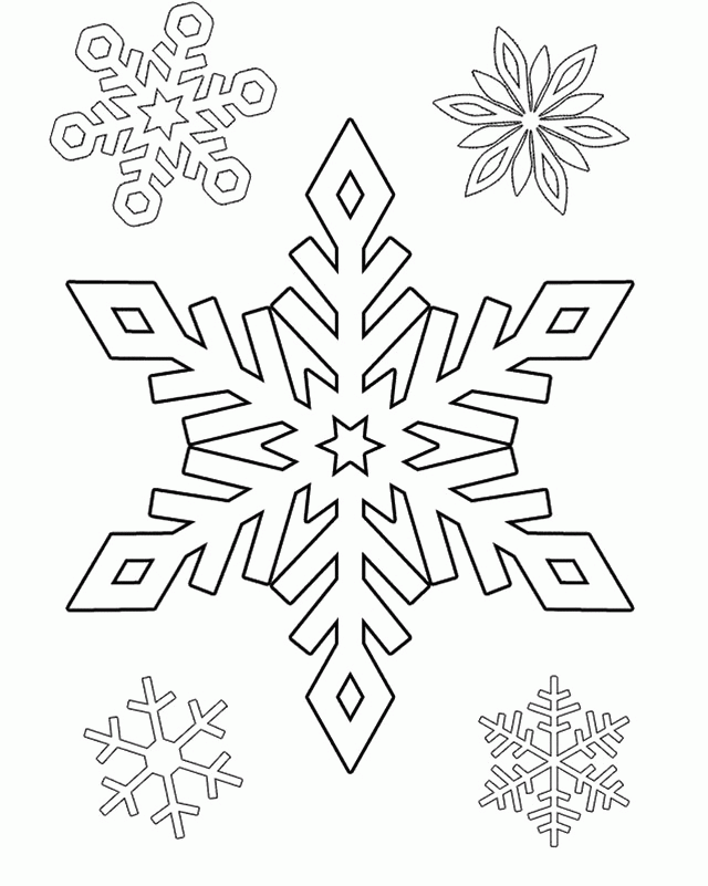 The Snowflake One And Four Small Coloring Pages - Snowflake 