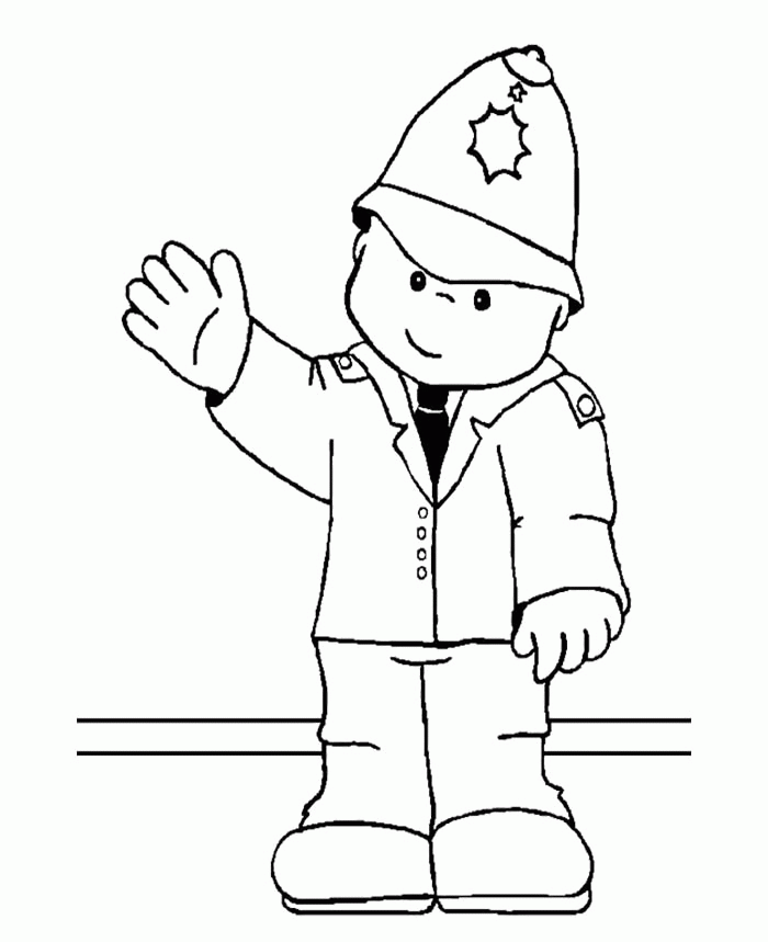 Policeman And Dog Coloring Page For Kids - Police Coloring Pages 