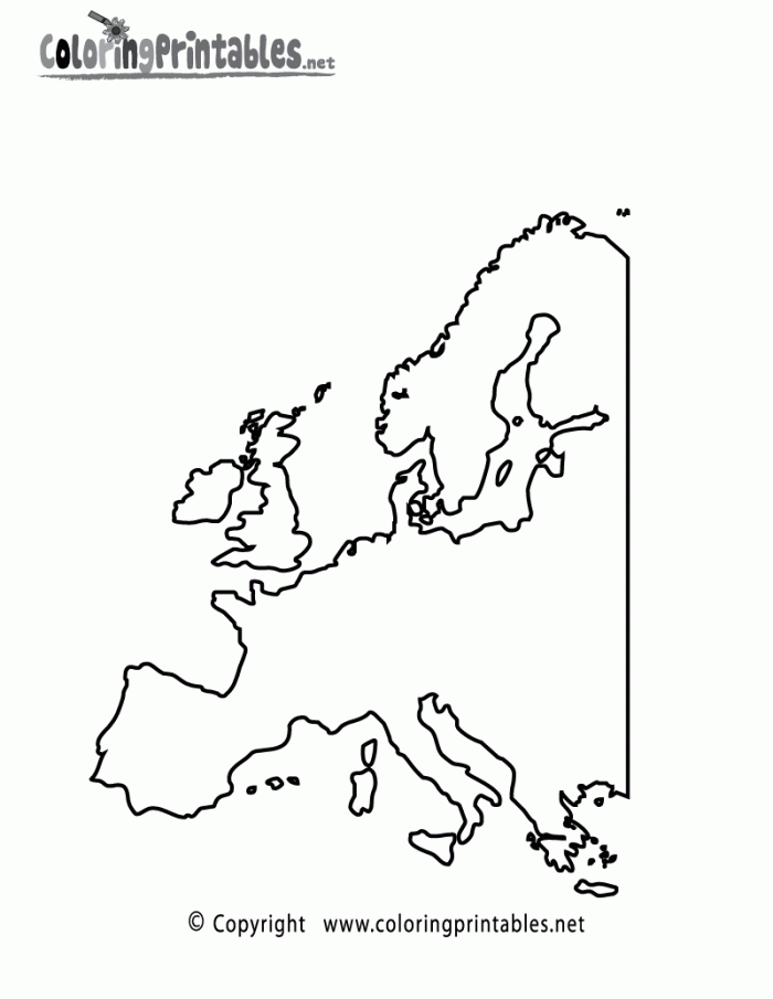 Europe Coloring Page Sheet