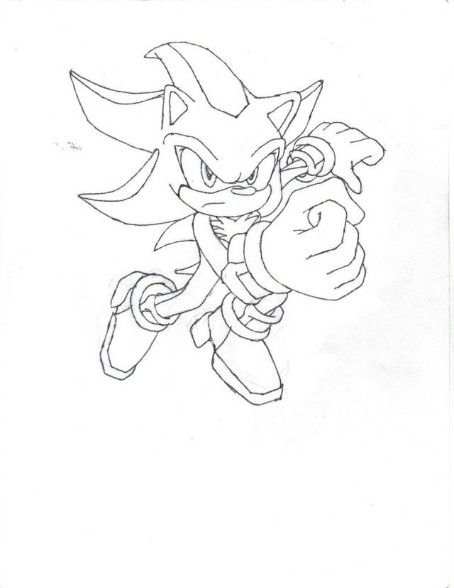 Super Sonic And Super Shadow And Super Silver Coloring Pages 