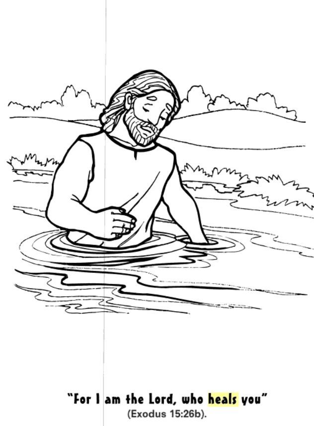 God Heals Naaman coloring page | Sunday School