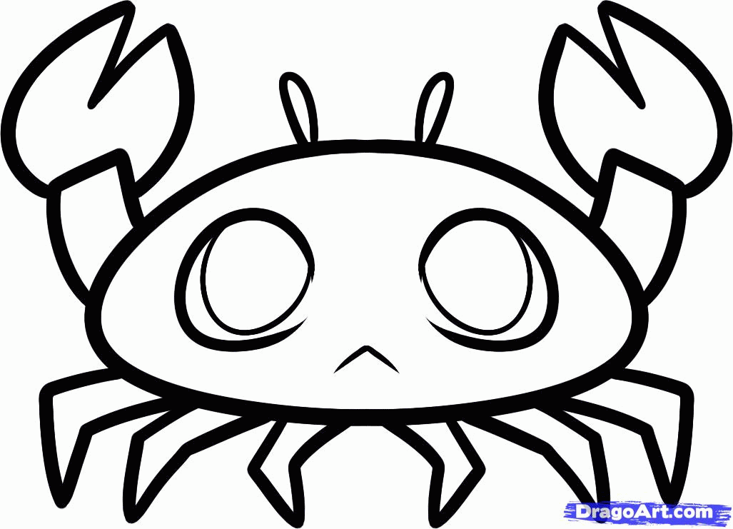 How to Draw a Crab for Kids, Step by Step, Animals For Kids, For 
