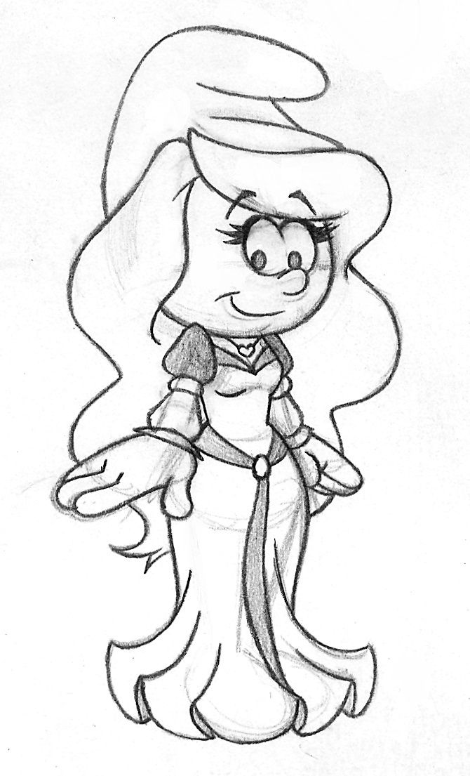 Image - Odette Smurfette Profile Sketch - Smurfs.jpg - Smurfs 