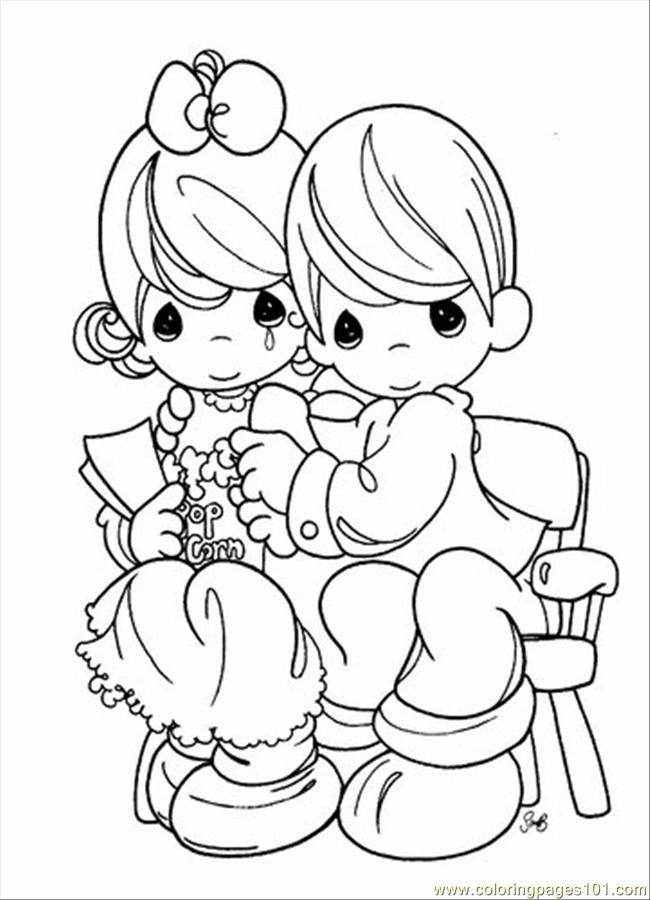 Coloring Pages Precious Moments 7 (Peoples > Emotions) - free 