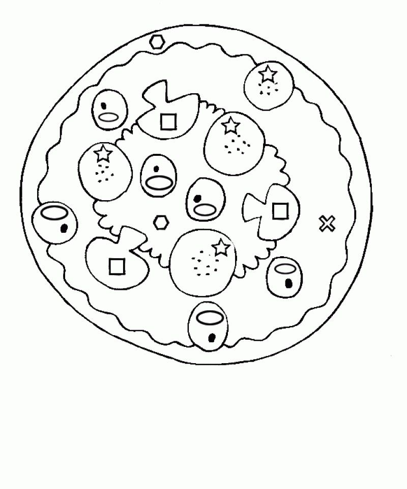 A Delicious Pizza Coloring Page - Kids Colouring Pages