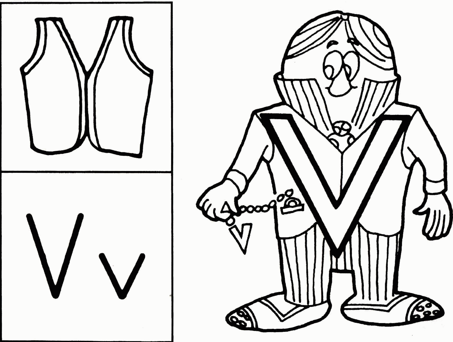 Letter People V coloring page