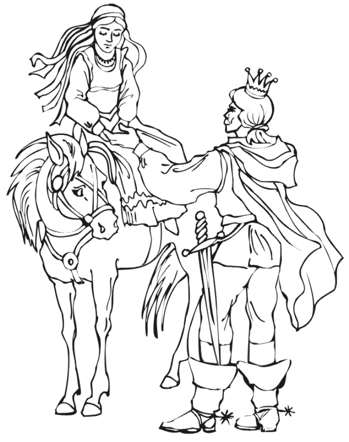prince and princess happy Colouring Pages