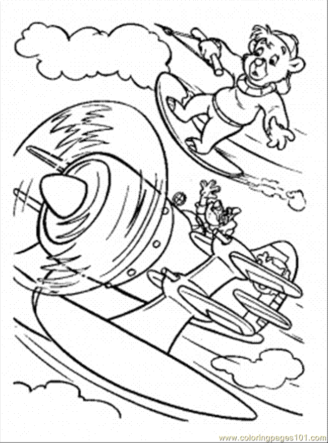 Coloring Pages Kit Is In Danger (Cartoons > Tale Spin) - free 