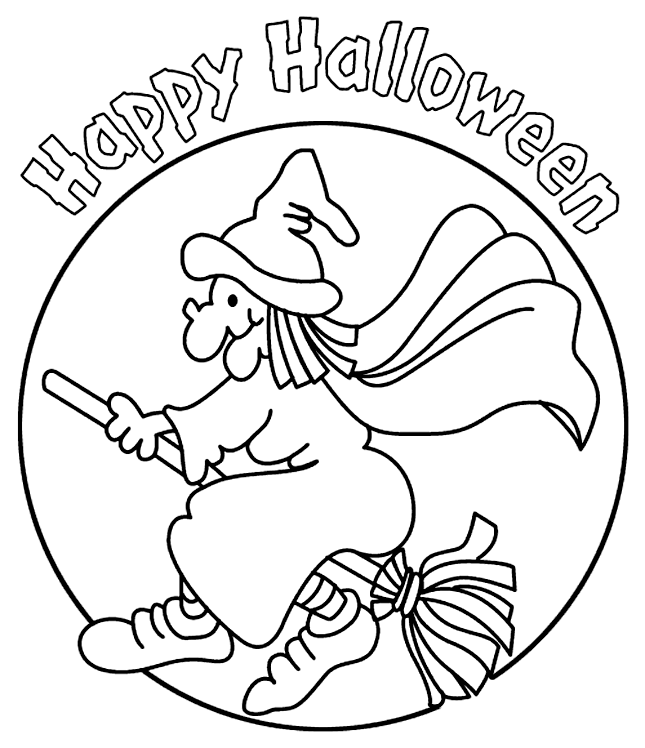 Halloween Witch Coloring Pages - Wallpapers and Images 