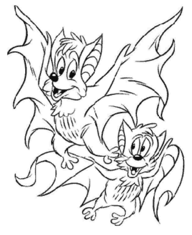 scary halloween coloring page bats printable