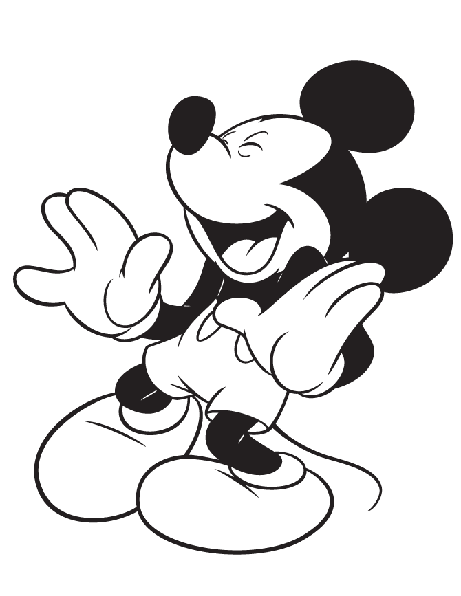 Disney Mickey Mouse Laughing Coloring Page for kids | coloring pages