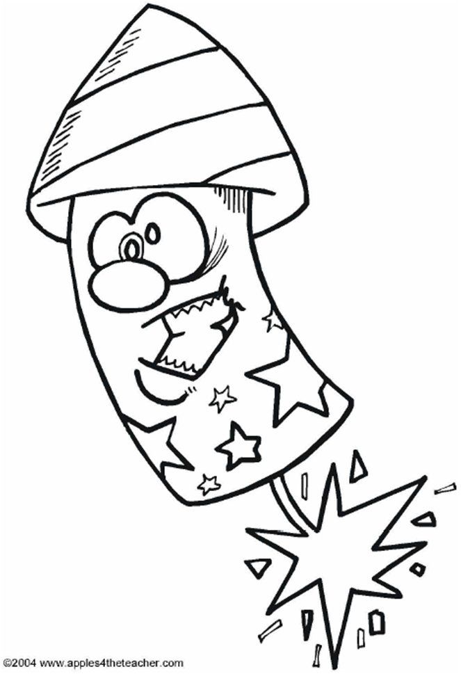 Coloring & Activity Pages: Cartoon Firecracker Coloring Page