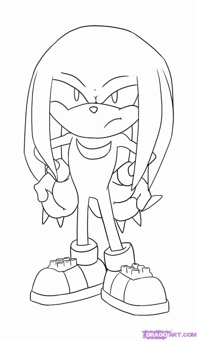 Sonic Knuckles Coloring Free Printable Pages Printable Coloring 
