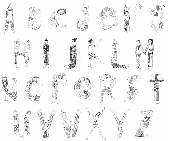 alphabet people coloring page