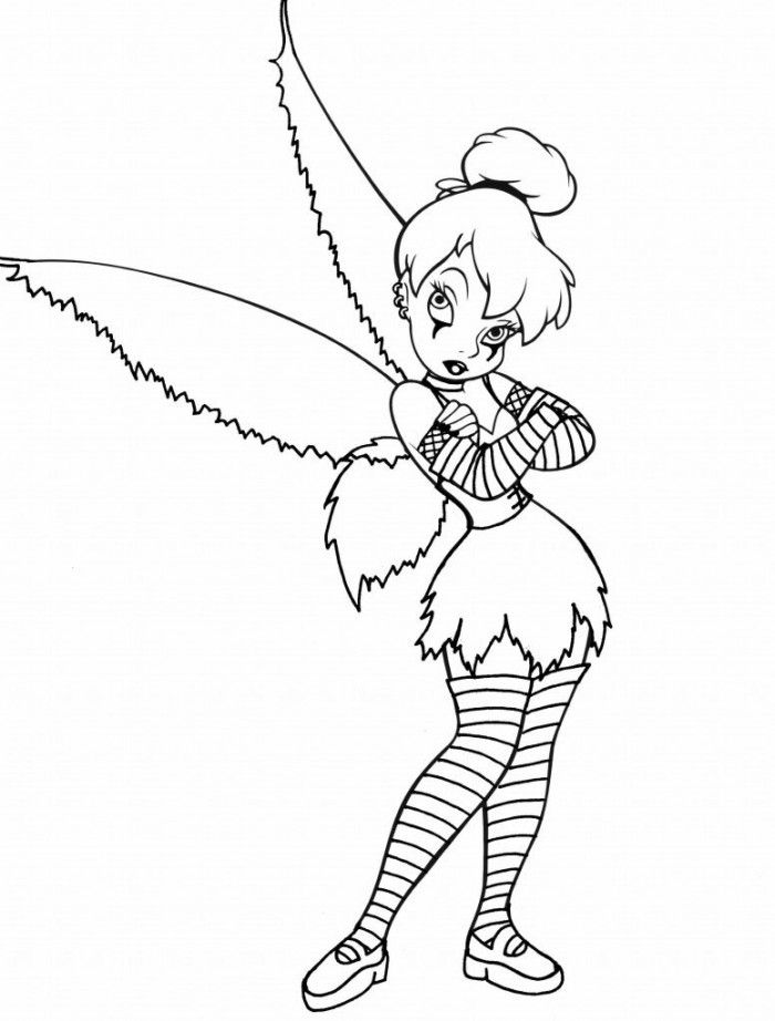 Emo Tinkerbell Coloring Pages | 99coloring.com