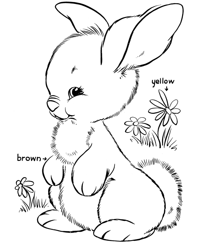 easter stuff bunny coloring page