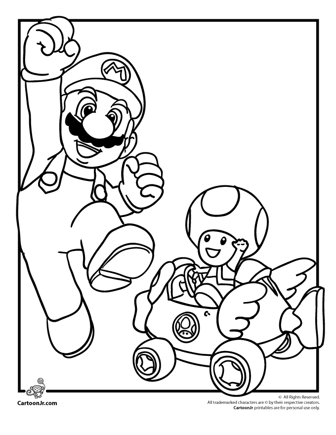 Mario background Colouring Pages
