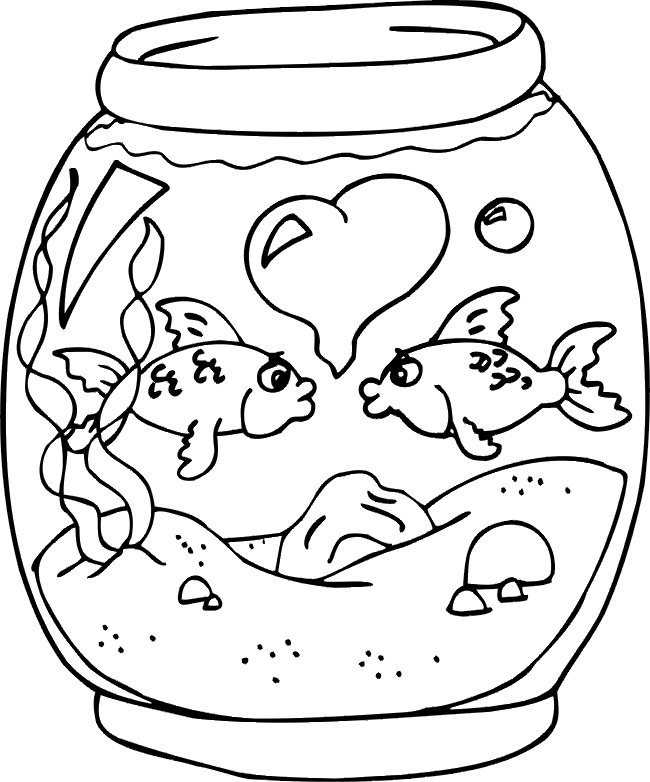 in love fish valentines coloring pages disney