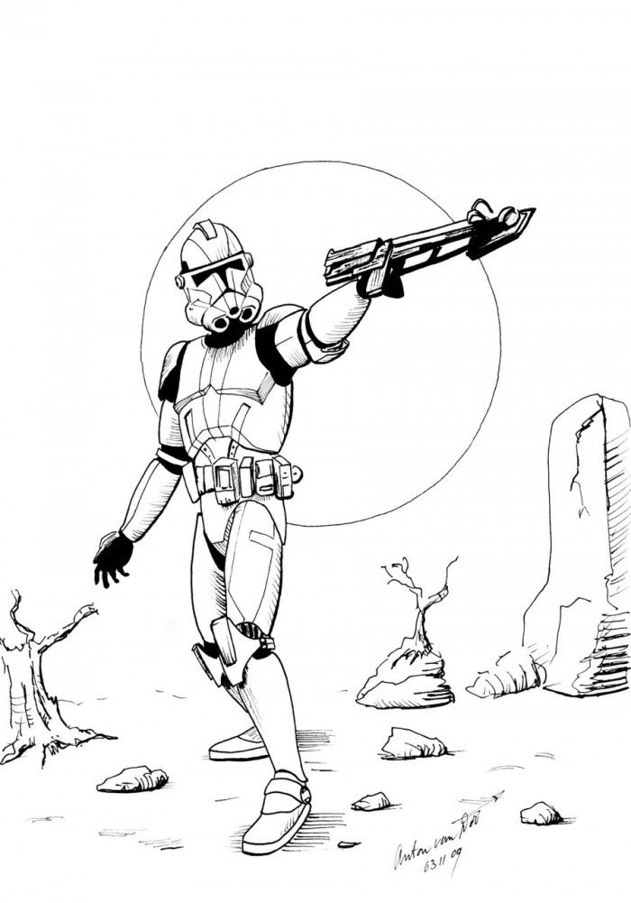 Star Wars Clone Trooper Coloring Pages | 99coloring.com