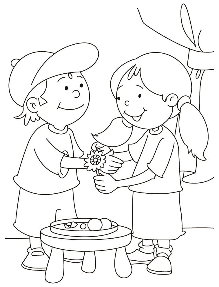 Raksha Bandhan Coloring Pages Raksha Bandhan clip art | Festival 