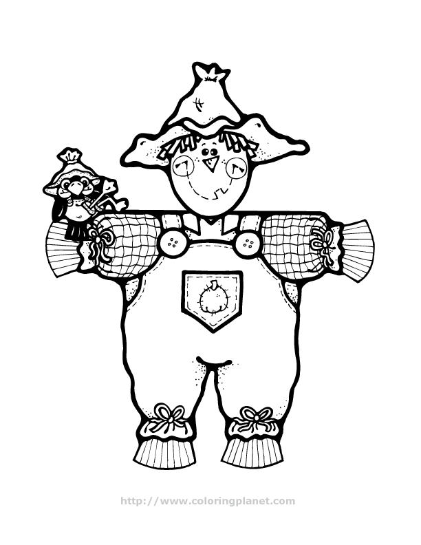 scarecrow clothes Colouring Pages