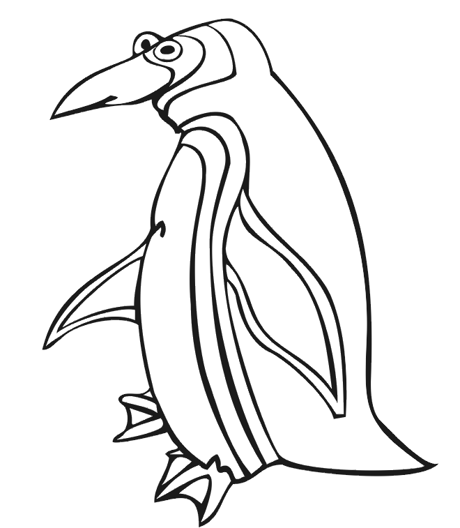 Penguin Coloring Page | Side View Of Penguin