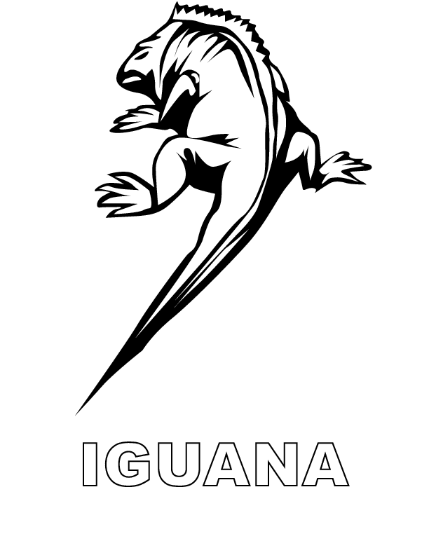 iguana printable coloring in pages for kids - number 1820 online